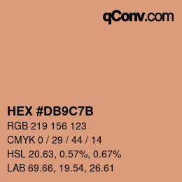 カラーコード: HEX #DB9C7B | qconv.com