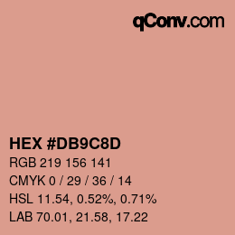 Color code: HEX #DB9C8D | qconv.com
