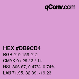 カラーコード: HEX #DB9CD4 | qconv.com