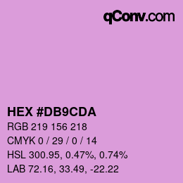 カラーコード: HEX #DB9CDA | qconv.com