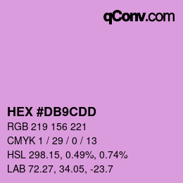 カラーコード: HEX #DB9CDD | qconv.com