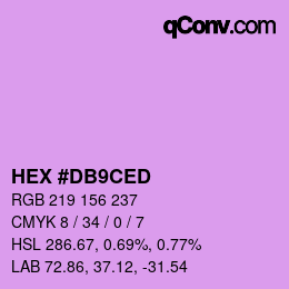 颜色代码: HEX #DB9CED | qconv.com