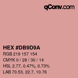 Color code: HEX #DB9D9A | qconv.com