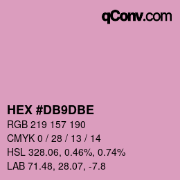 Color code: HEX #DB9DBE | qconv.com
