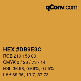 Color code: HEX #DB9E3C | qconv.com