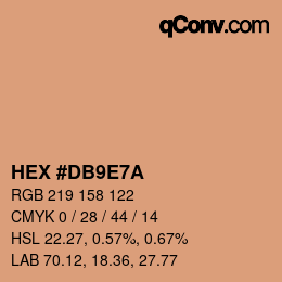 Color code: HEX #DB9E7A | qconv.com