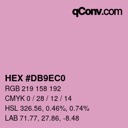 カラーコード: HEX #DB9EC0 | qconv.com