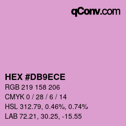 Code couleur: HEX #DB9ECE | qconv.com