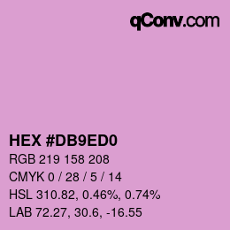颜色代码: HEX #DB9ED0 | qconv.com