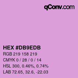 Color code: HEX #DB9EDB | qconv.com