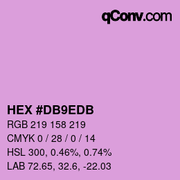 カラーコード: HEX #DB9EDB | qconv.com