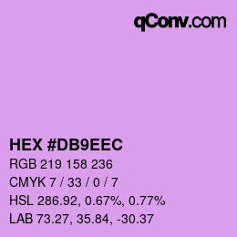 颜色代码: HEX #DB9EEC | qconv.com