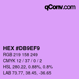 カラーコード: HEX #DB9EF9 | qconv.com