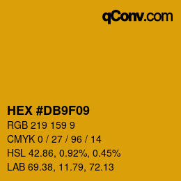カラーコード: HEX #DB9F09 | qconv.com