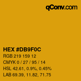 Code couleur: HEX #DB9F0C | qconv.com