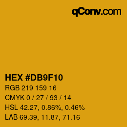 カラーコード: HEX #DB9F10 | qconv.com