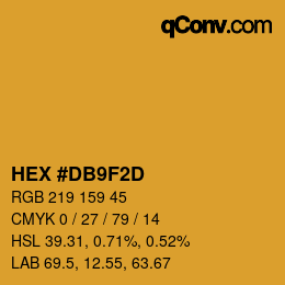 Color code: HEX #DB9F2D | qconv.com