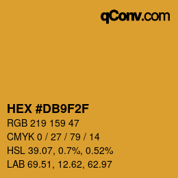 Color code: HEX #DB9F2F | qconv.com