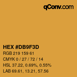 カラーコード: HEX #DB9F3D | qconv.com