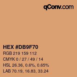 カラーコード: HEX #DB9F70 | qconv.com