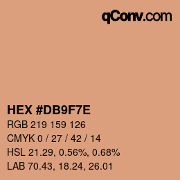 Código de color: HEX #DB9F7E | qconv.com