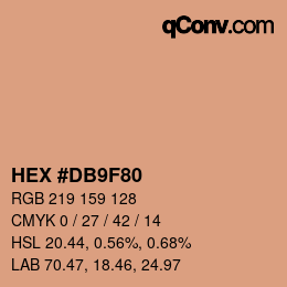 カラーコード: HEX #DB9F80 | qconv.com