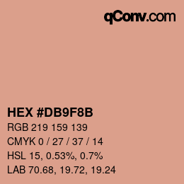 カラーコード: HEX #DB9F8B | qconv.com