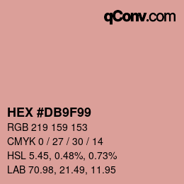 Color code: HEX #DB9F99 | qconv.com