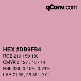 颜色代码: HEX #DB9FB4 | qconv.com