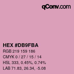 颜色代码: HEX #DB9FBA | qconv.com