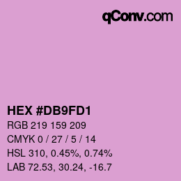 颜色代码: HEX #DB9FD1 | qconv.com