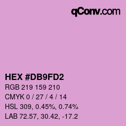 颜色代码: HEX #DB9FD2 | qconv.com