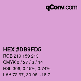 颜色代码: HEX #DB9FD5 | qconv.com