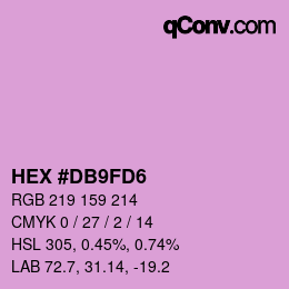 颜色代码: HEX #DB9FD6 | qconv.com