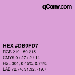 颜色代码: HEX #DB9FD7 | qconv.com