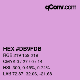 Color code: HEX #DB9FDB | qconv.com