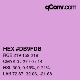 颜色代码: HEX #DB9FDB | qconv.com