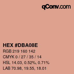 Color code: HEX #DBA08E | qconv.com