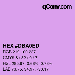 カラーコード: HEX #DBA0ED | qconv.com