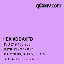 Código de color: HEX #DBA0FD | qconv.com
