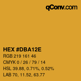 Farbcode: HEX #DBA12E | qconv.com