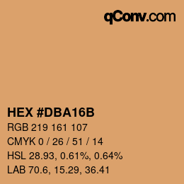 Color code: HEX #DBA16B | qconv.com