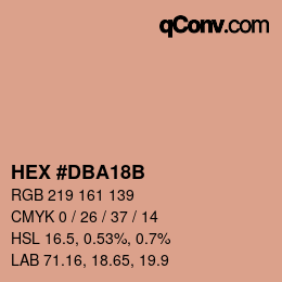 颜色代码: HEX #DBA18B | qconv.com