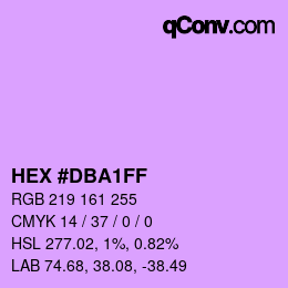 Color code: HEX #DBA1FF | qconv.com