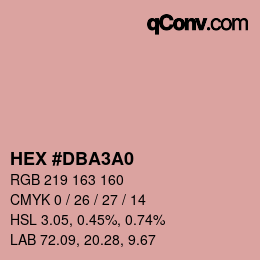 颜色代码: HEX #DBA3A0 | qconv.com
