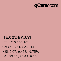 カラーコード: HEX #DBA3A1 | qconv.com