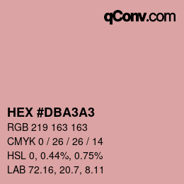 カラーコード: HEX #DBA3A3 | qconv.com