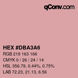 カラーコード: HEX #DBA3A6 | qconv.com