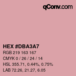 カラーコード: HEX #DBA3A7 | qconv.com