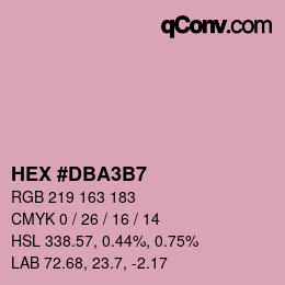 カラーコード: HEX #DBA3B7 | qconv.com